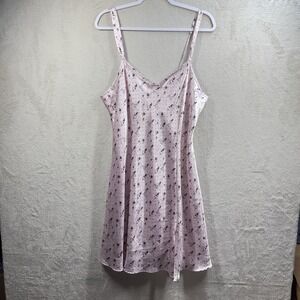 Morgan Taylor Intimates Satin Nightgown Women's 2XL Light Pink All Over‎ Print